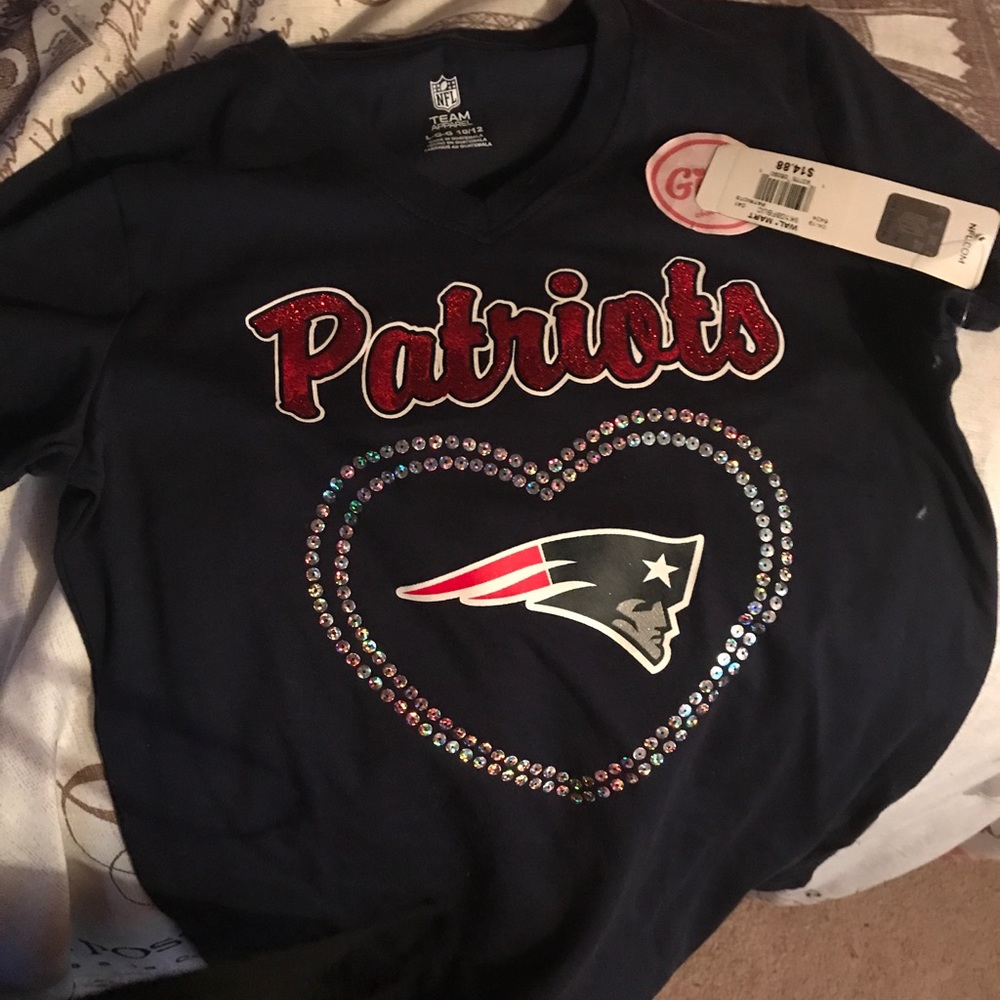 Patriots kids shirt blue and white we will win